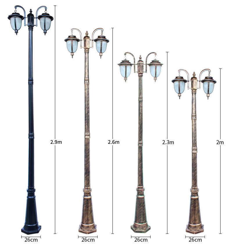 Professionele vervaardiging van buitenhuis decoratieve antieke lamp post led garden pole light