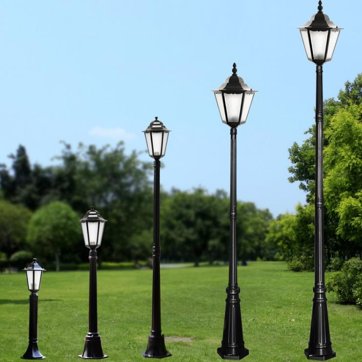 Aluminiummateriaal Single Lamp Post Street Garden Post Lamp Lantaarn