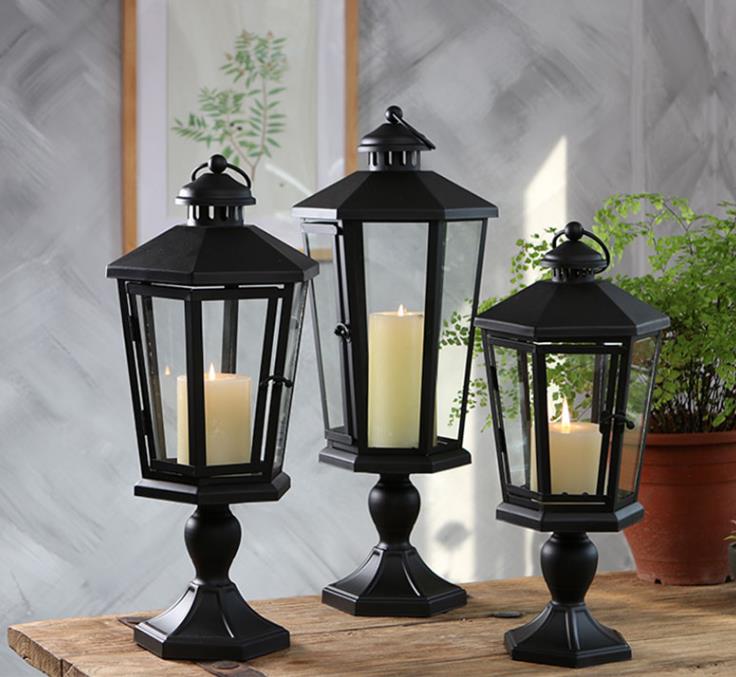 Home Decoration Use Pedestal Lantern Decorative Candle Lantaarns
