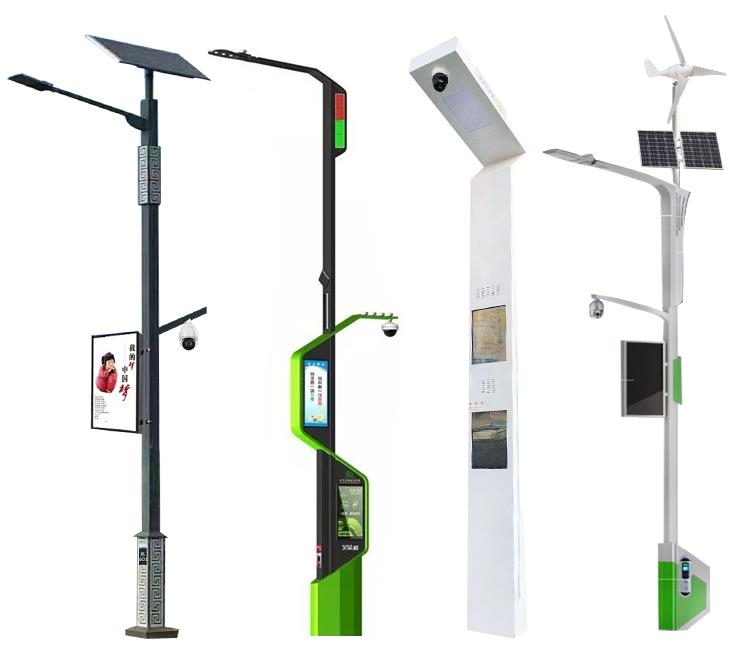 Smart Pole met Camera en Wind Solar Hybride Controller Supply Energie LED Street Lichten